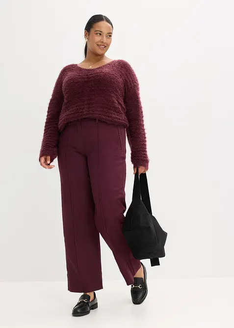 Pantalon en twill avec passepoil et poches raglan, bonprix