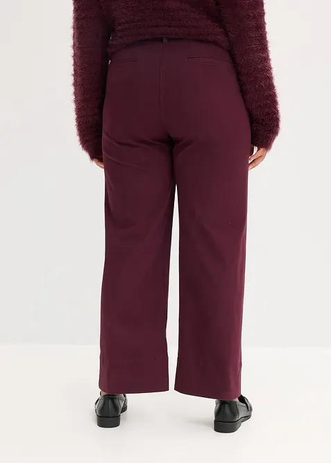 Pantalon en twill avec passepoil et poches raglan, bonprix