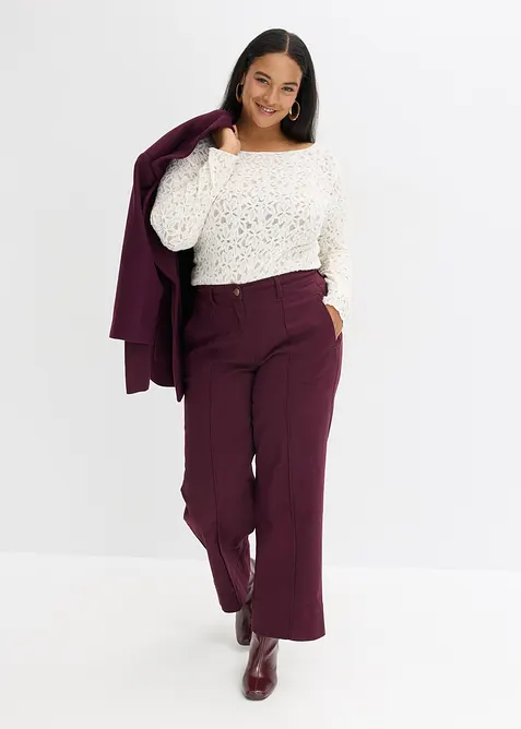 Spitzenbody mit flauschiger Oberfläche, bonprix