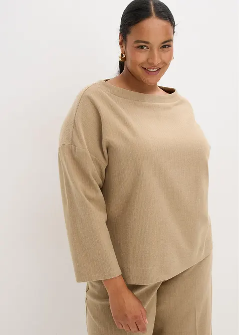 Tunique à imprimé chevrons en tissu épais, bonprix