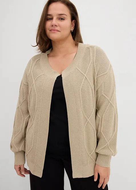 Strickjacke mit Zopfmuster, bonprix