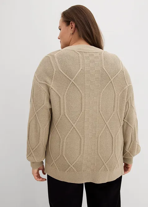 Strickjacke mit Zopfmuster, bonprix