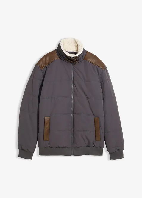 Doudoune courte déperlante avec détails enduits, bonprix