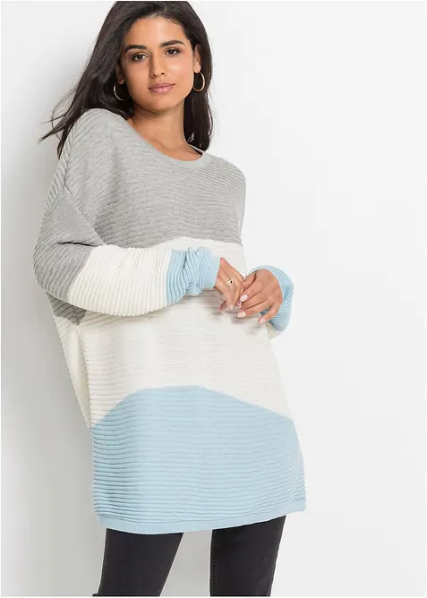 Longpullover mit Rippmuster, bonprix