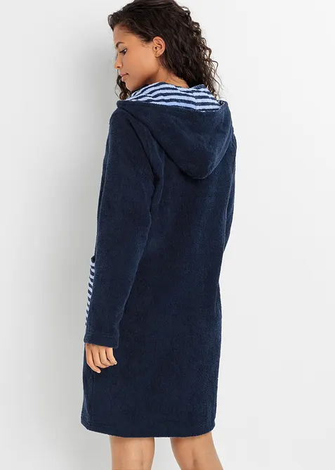 Frottee Bademantel aus Bio-Baumwolle mit Reißverschluss, bonprix