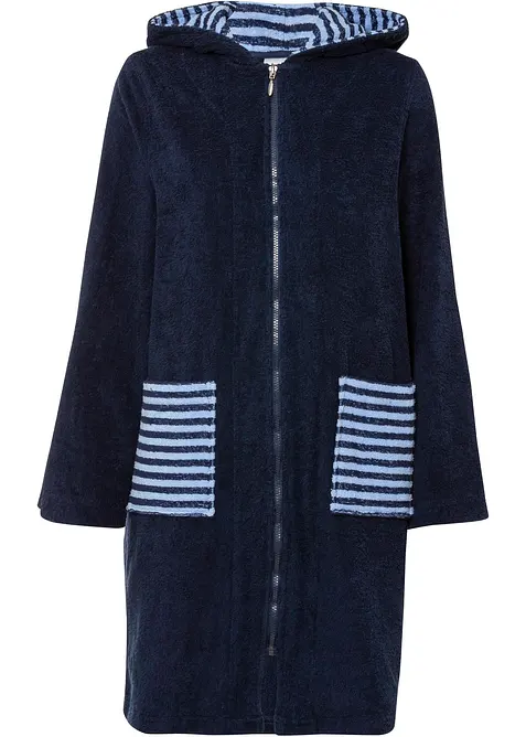 Frottee Bademantel aus Bio-Baumwolle mit Reißverschluss, bonprix