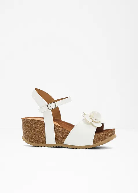 Keilsandaletten mit Blüten, bonprix