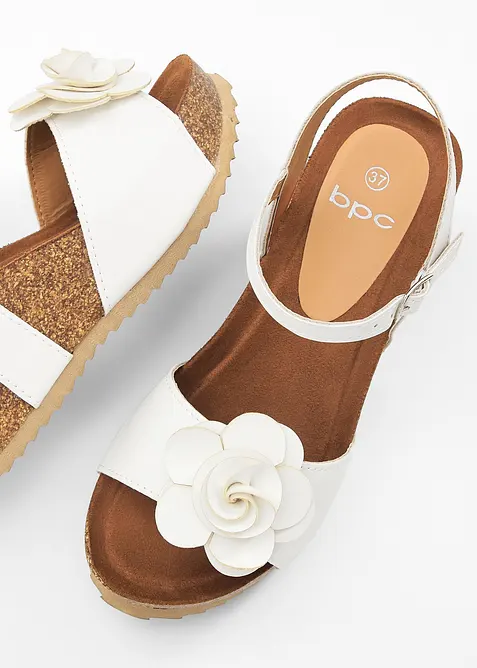 Keilsandaletten mit Blüten, bonprix