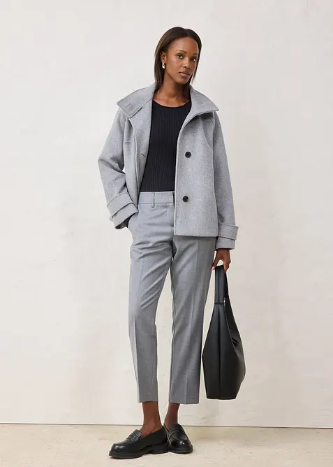 Pantalon étroit en laine mélangée, bonprix