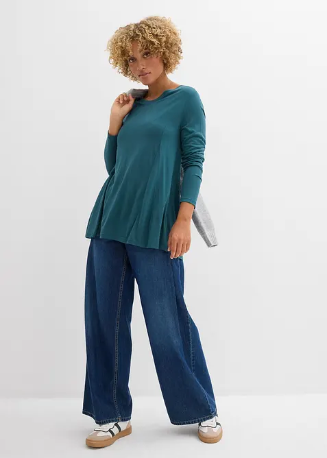 T-shirt à manches longues en viscose douce, bonprix