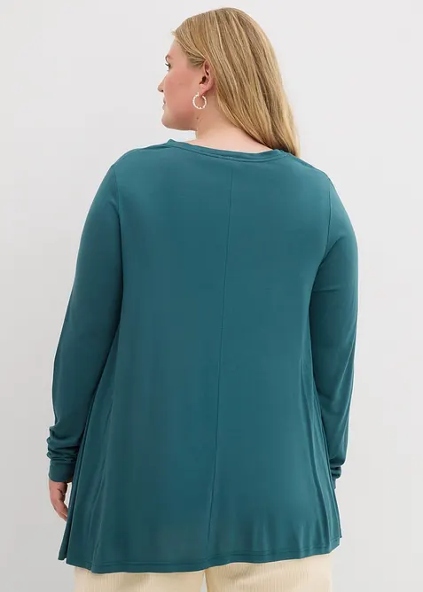 T-shirt &agrave; manches longues en viscose douce, bonprix