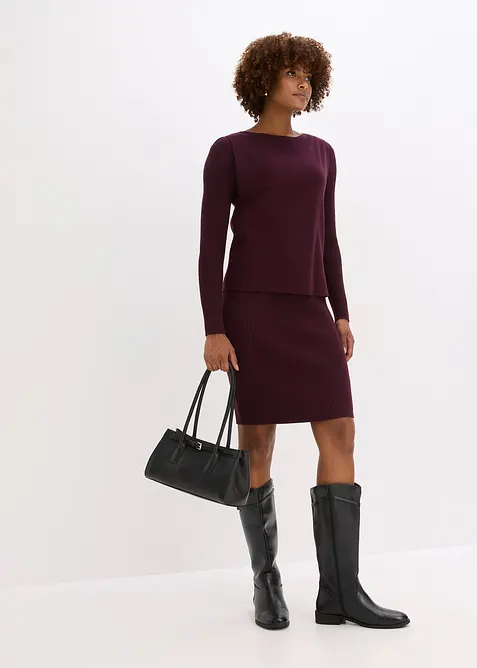 Robe en maille et pull sans manches (ens. 2 pces), bonprix