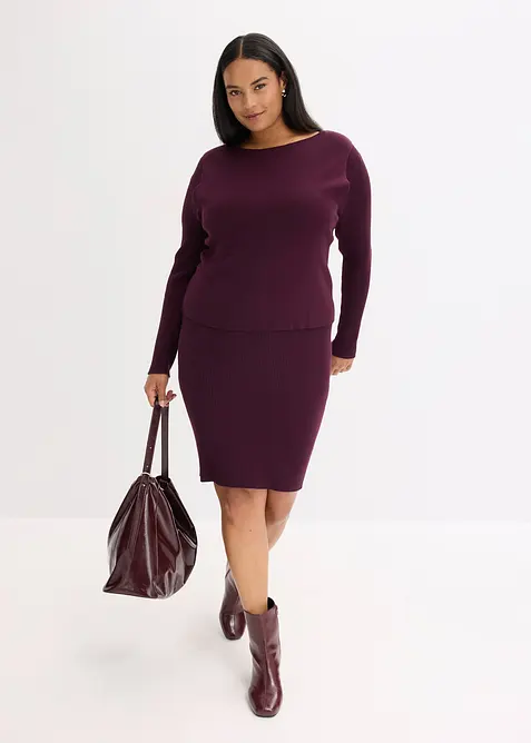 Robe en maille et pull sans manches (ens. 2 pces), bonprix