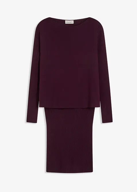 Robe en maille et pull sans manches (ens. 2 pces), bonprix