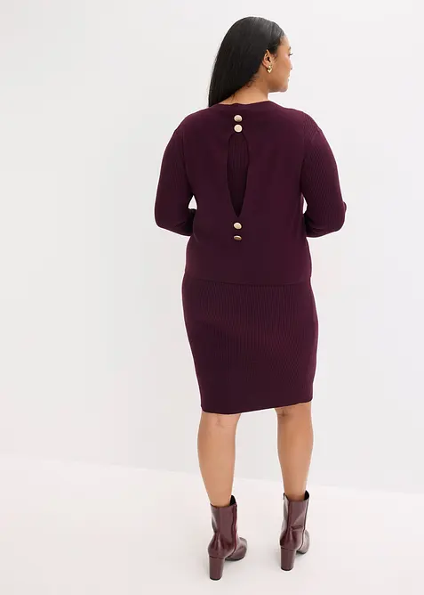 Robe en maille et pull sans manches (ens. 2 pces), bonprix