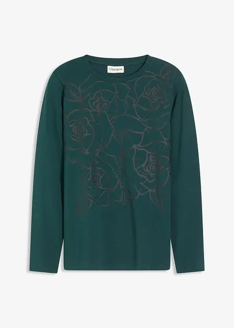 Langarmshirt mit Rosendruck, bonprix