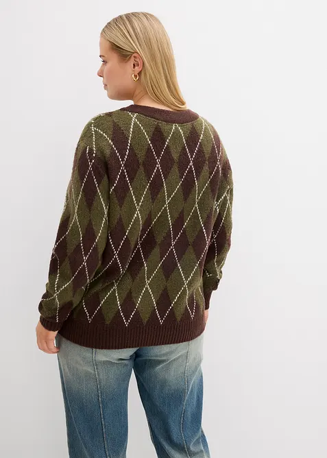 Feinstrickpullover mit Karomuster, bonprix