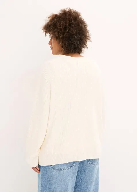 Gilet en maille de coton m&eacute;lang&eacute;, bonprix