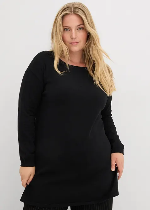 Pull long en coton recyclé majoritaire, bonprix