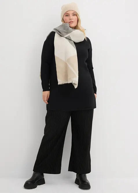 Pull long en coton recyclé majoritaire, bonprix