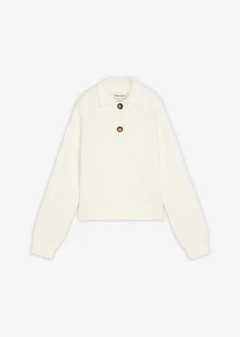 Pull col polo, bonprix
