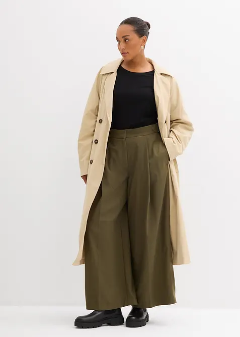 Pantalon en viscose mélangée avec boucles latérales, bonprix