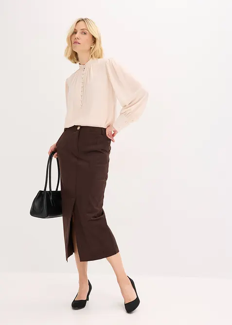 Bleistiftrock aus Velourslederimitat, bonprix