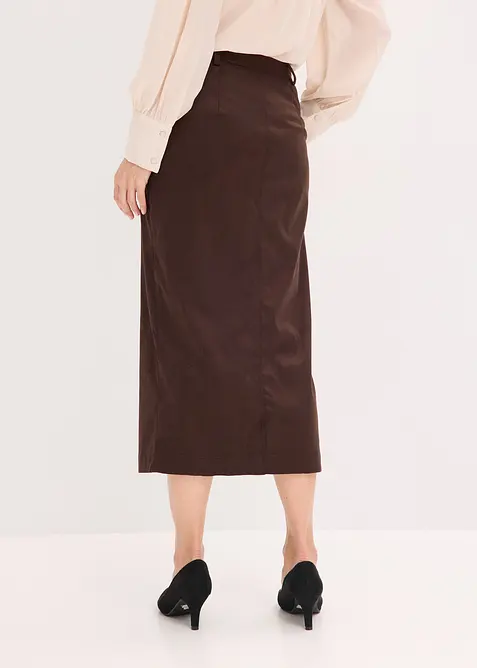 Bleistiftrock aus Velourslederimitat, bonprix