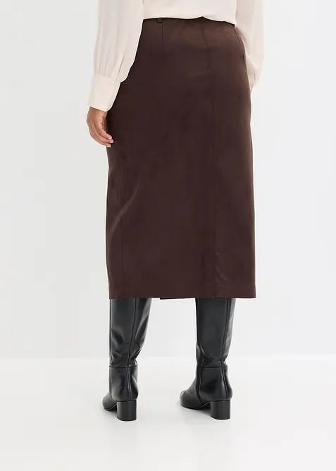 Bleistiftrock aus Velourslederimitat, bonprix