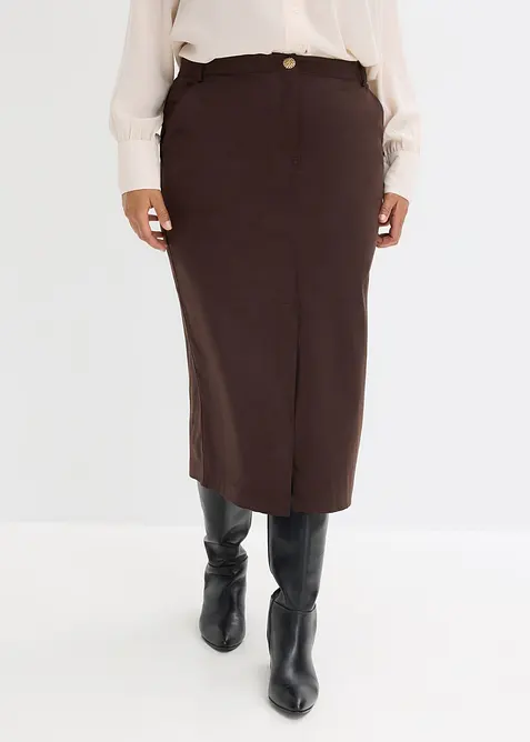 Bleistiftrock aus Velourslederimitat, bonprix