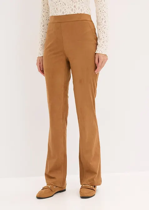 Pantalon flare en suédine, bonprix