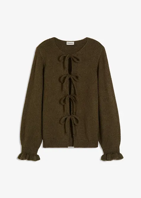 Oversize-Strickjacke aus weichem Woll-Mix, bonprix