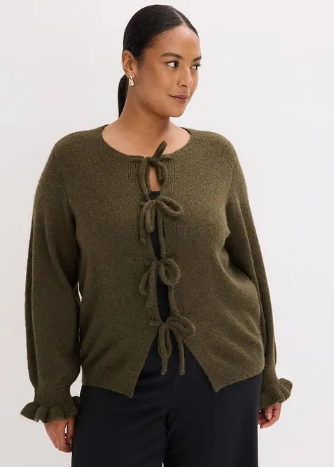 Oversize-Strickjacke aus weichem Woll-Mix, bonprix