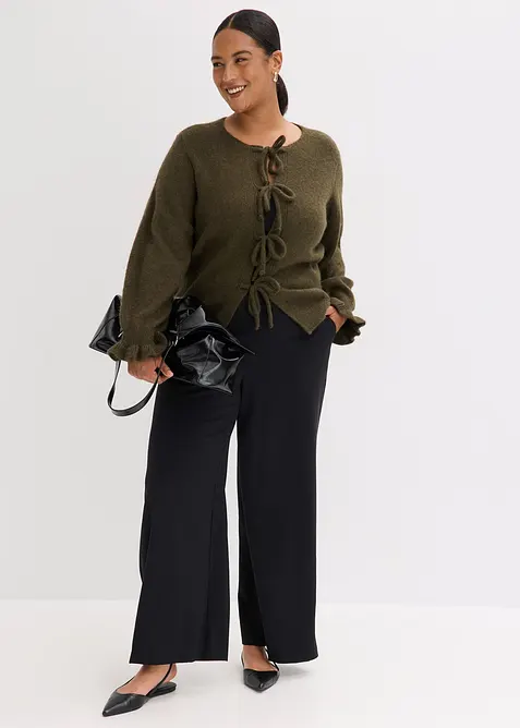 Oversize-Strickjacke aus weichem Woll-Mix, bonprix