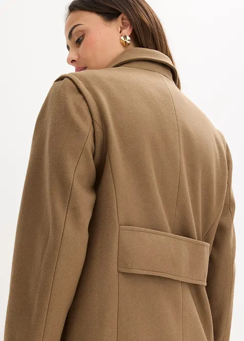 Manteau duveteux &agrave; manches amovibles, bonprix
