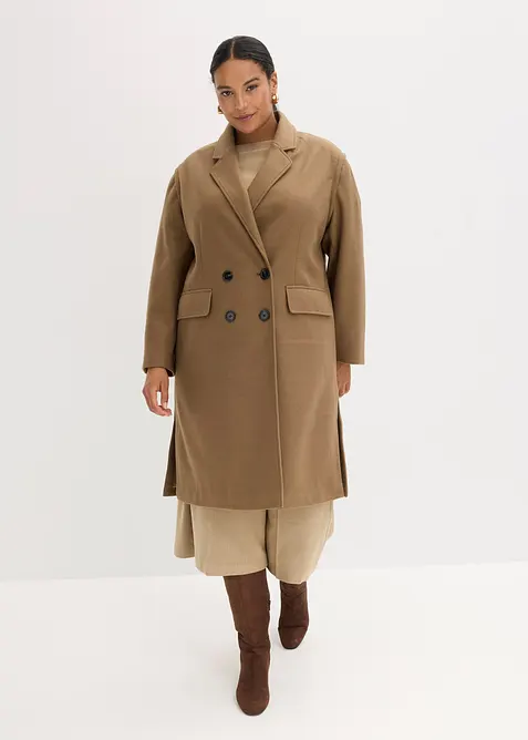 Manteau duveteux &agrave; manches amovibles, bonprix
