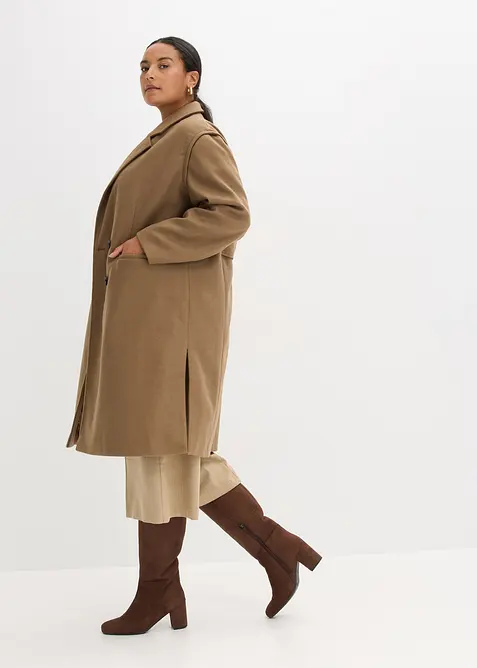 Manteau duveteux &agrave; manches amovibles, bonprix