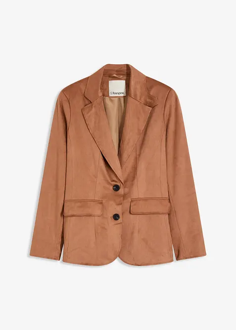 Velourslederimitat-Blazer, bonprix