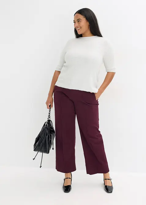 Pull manches coudes à sequins et fil brillant, bonprix