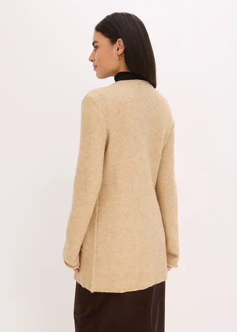 Kurzer Strickmantel mit Pailetten und Glanzgarn, bonprix