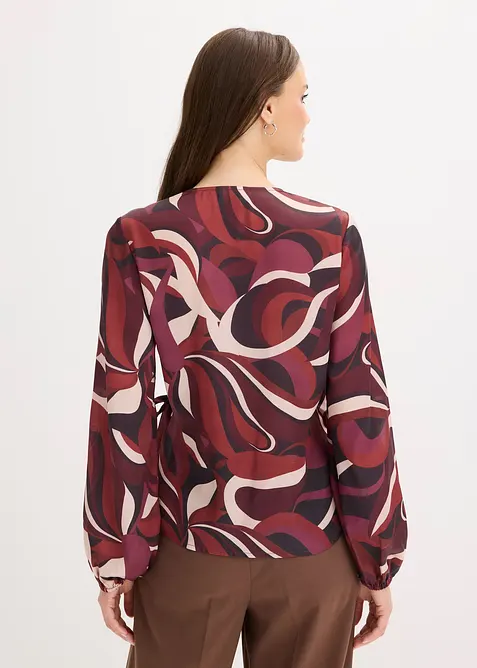 Wickelbluse aus fließendem Satin, bonprix
