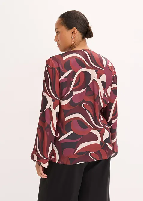 Wickelbluse aus flie&szlig;endem Satin, bonprix