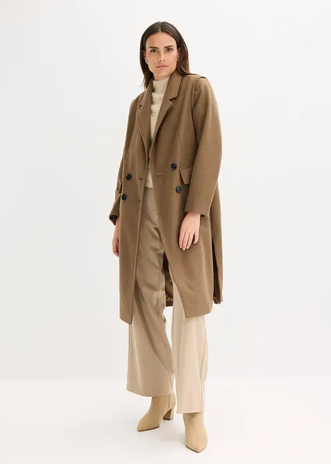 Manteau duveteux &agrave; manches amovibles, bonprix