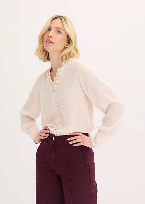 Blouse en mousseline à volants, bonprix