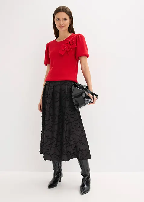 Midirock aus Struktur-Material, bonprix