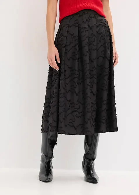 Midirock aus Struktur-Material, bonprix