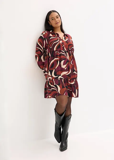 Tunika-Kleid aus fließendem Satin, bonprix