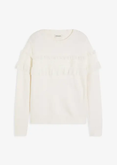 Pullover mit Volants, bonprix