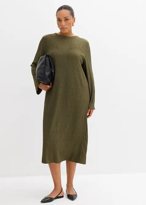 Midikleid aus strukturiertem Crinkle, bonprix