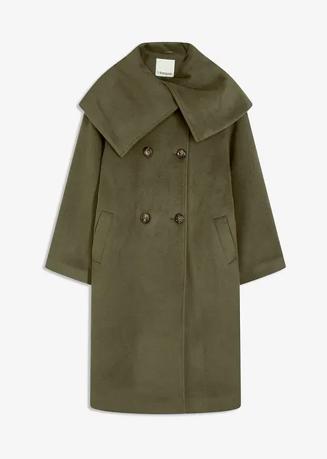 Manteau aspect laine à large col, bonprix